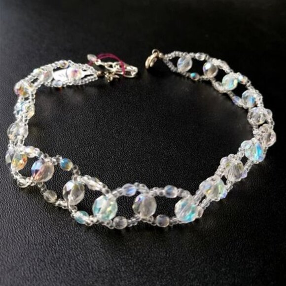 Clear Crystal Choker Necklace New - Picture 2 of 4